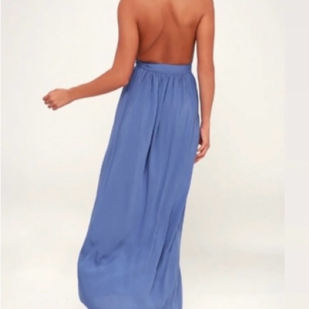 Lulus Magical Movement Periwinkle Blue Wrap Maxi Dress size Small - Picture 3 of 3